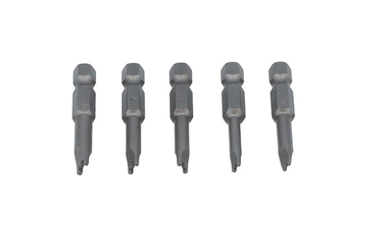 LASER 8734 5Pcs Screwdriver U-Type Security Bit Set U4-U8 50mm 1/4" Shank Steel