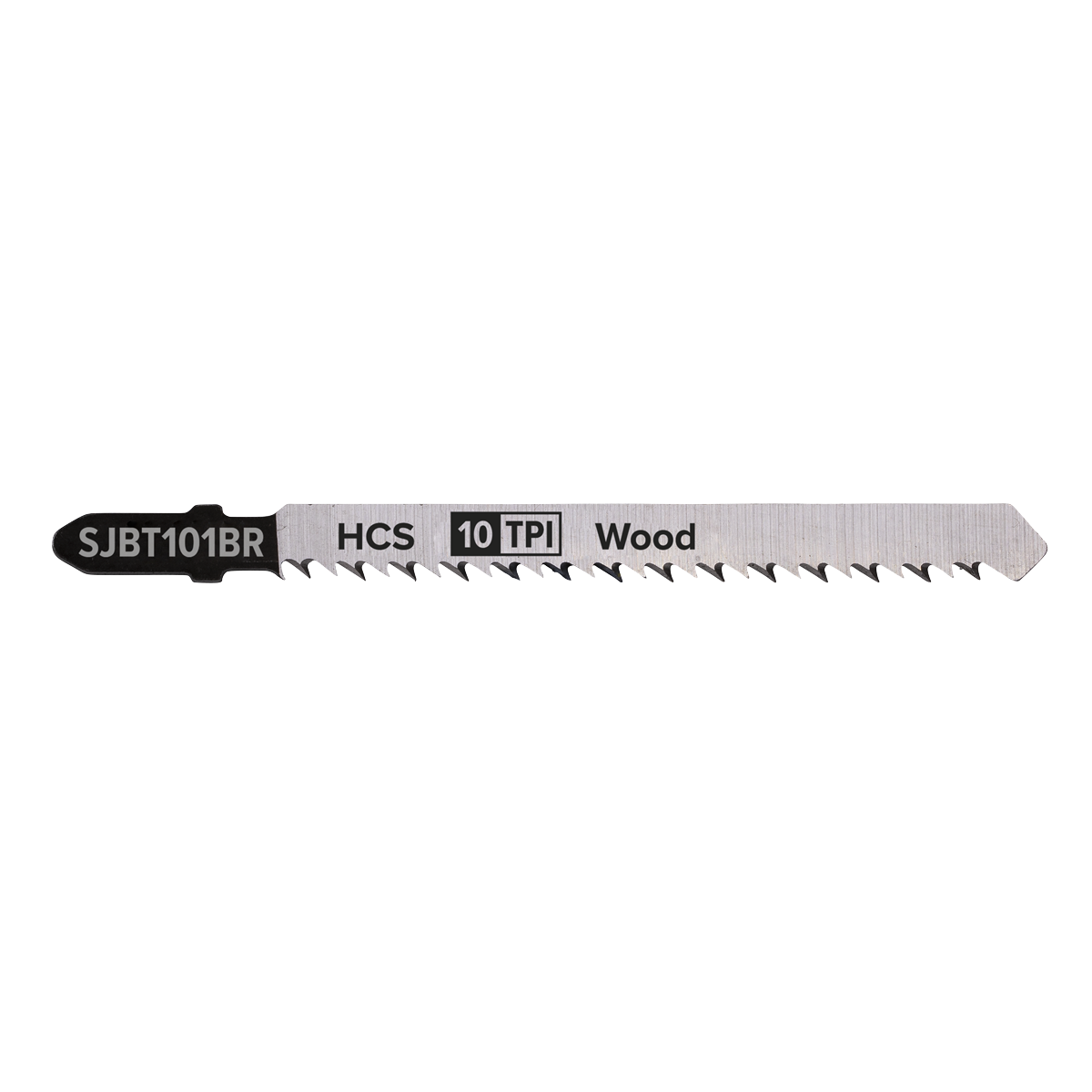 Sealey 100mm 10TPI Hard Wood Jigsaw Blade Downward Cut  - Pack of 5 SJBT101BR