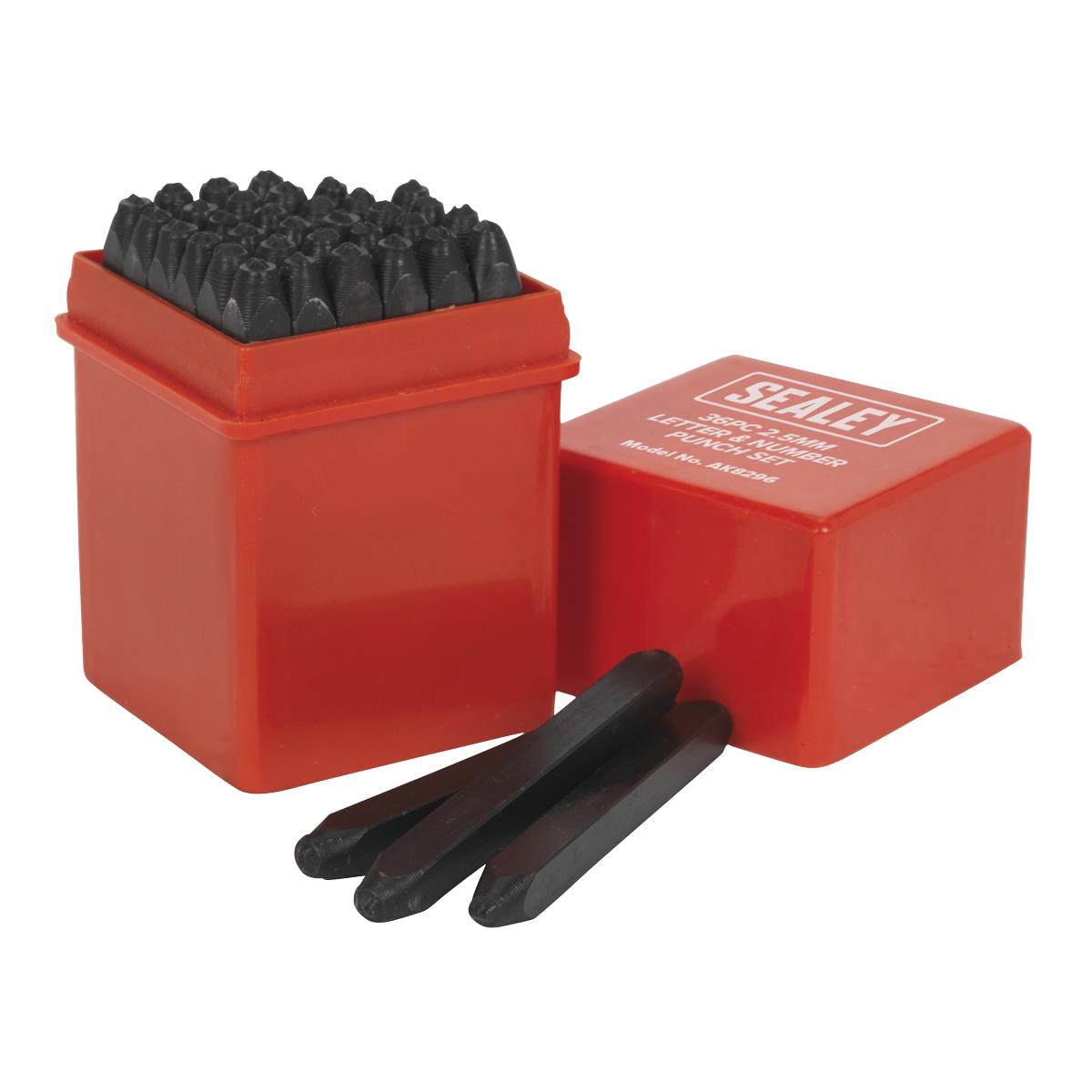 Sealey Letter & Number Punch Set 36 Pieces2.5mm Chemically Blackened AK8296