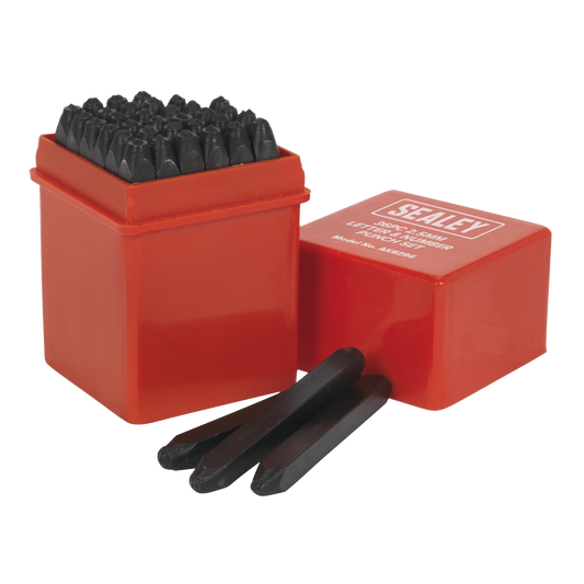 Sealey Letter & Number Punch Set 36 Pieces2.5mm Chemically Blackened AK8296