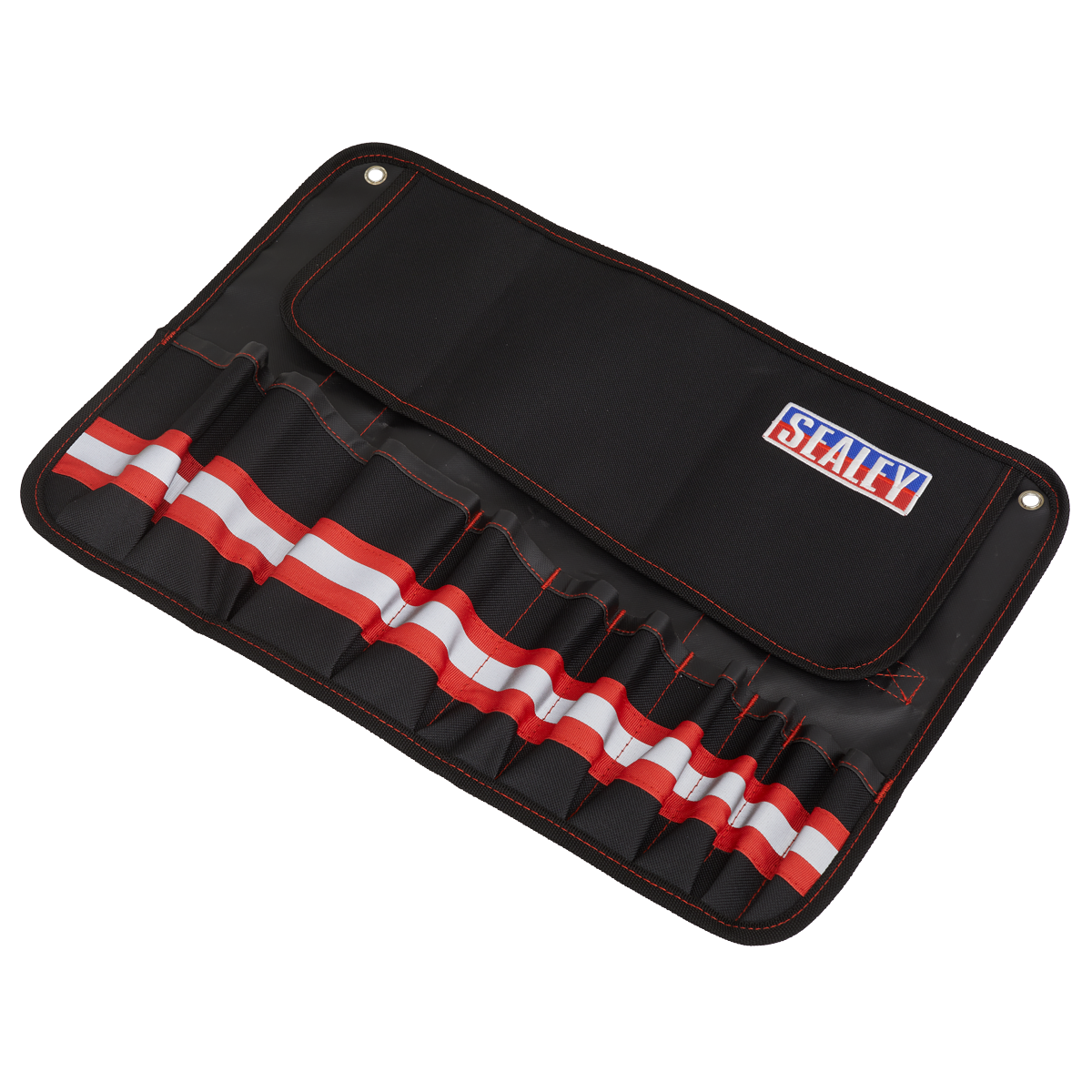 Sealey 10 Pocket Tool Roll Workshop Organiser Storage Bag Pouch Tote SMC45