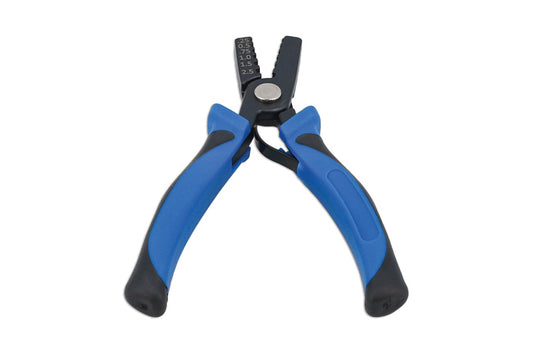 LASER 8784 Crimping Pliers Compact End Sleeve 150mm TPR Grips Spring-Loaded