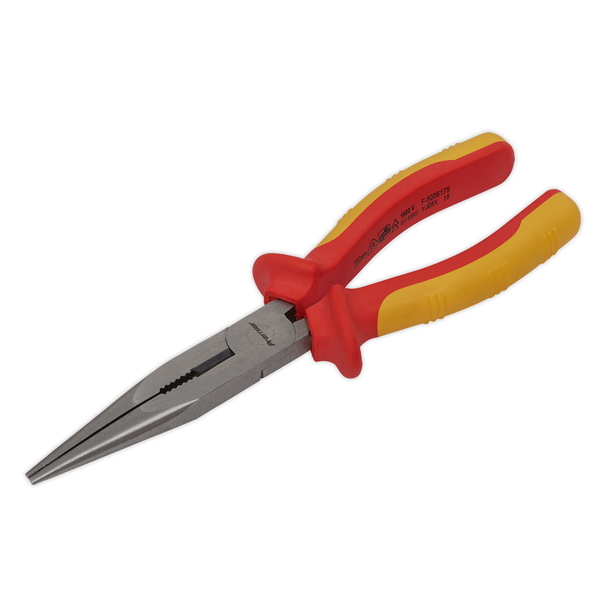 Sealey Long Nose Pliers With Soft Grip Handles 200mm VDE Approved AK83457