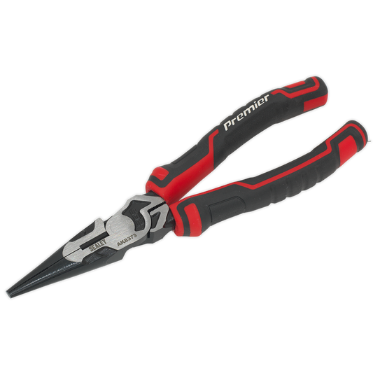 Sealey Long Nose Pliers High Leverage Chrome Vanadium Steel 200mm AK8373