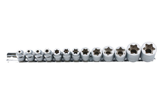 LASER 8797 Flat Cut Star Socket Set 13pc 3/8" 1/2" Drive Chrome Vanadium