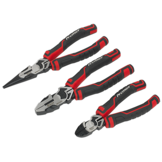 Sealey Pliers Set High Leverage Drop-Forged Chrome Vanadium Steel 3 Pcs AK8376