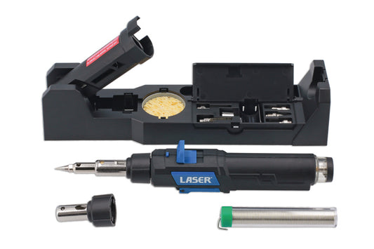 LASER 8807 3-in-1 Butane Soldering Iron Hot Air Blower Torch Kit Plastic Case