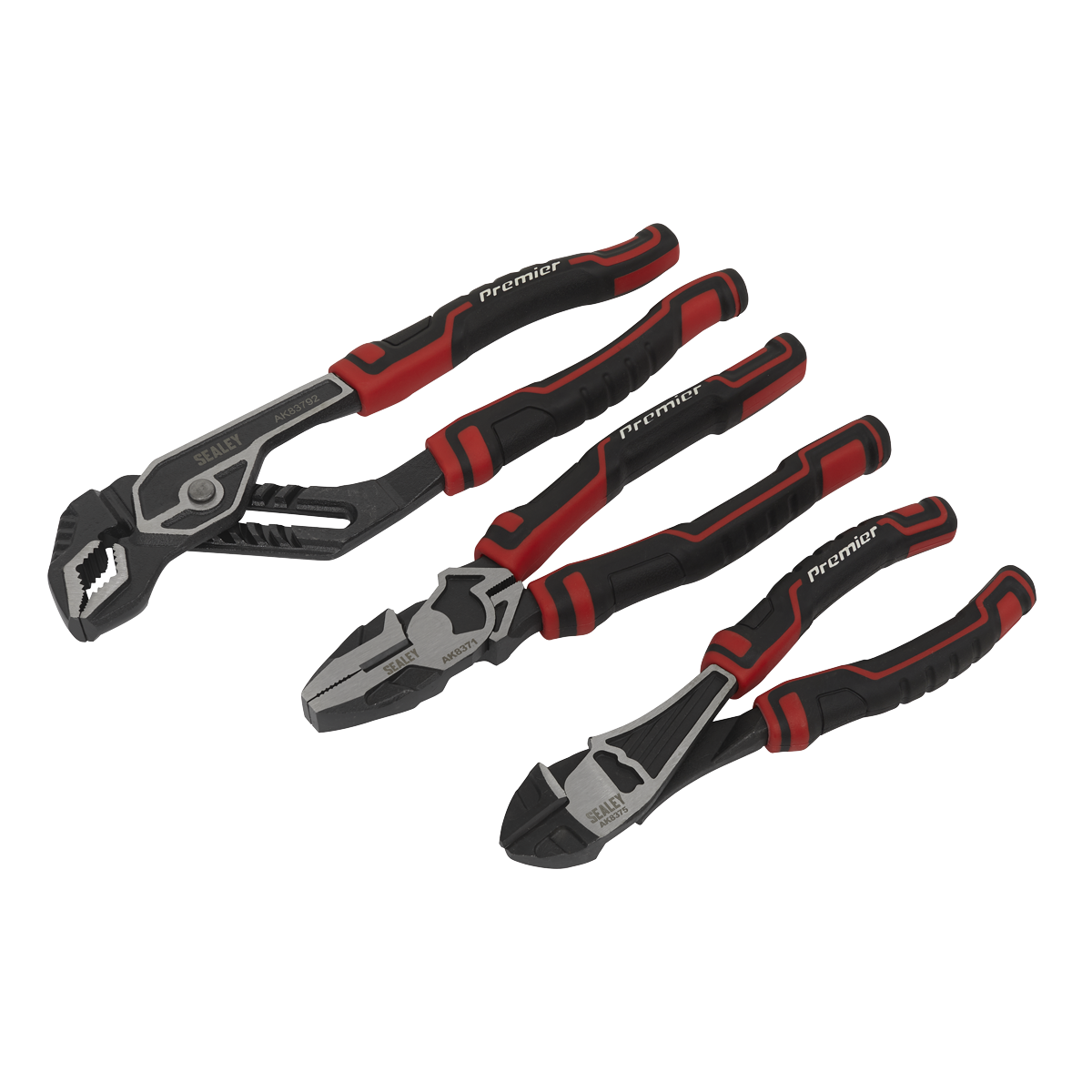 Sealey High Leverage Pliers Set With Finely Ground Polished Heads 3p Pcs AK8377