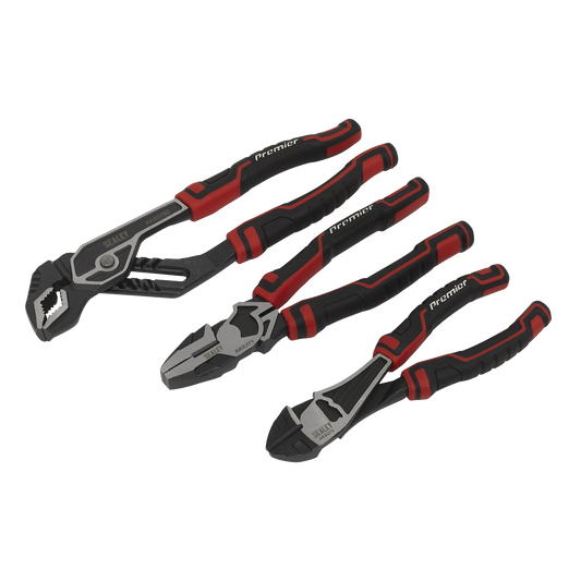 Sealey High Leverage Pliers Set With Finely Ground Polished Heads 3p Pcs AK8377