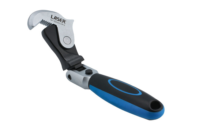 LASER 8826 Flexi-Head Adjustable Spanner 14-32mm Chrome Vanadium Steel Soft Grip
