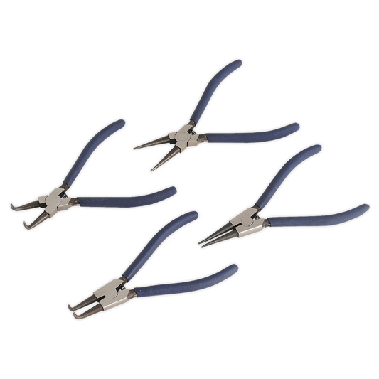 Sealey Circlip Pliers Set Hardened Tempered Steel 4pc Spring Loaded Jaws AK8440