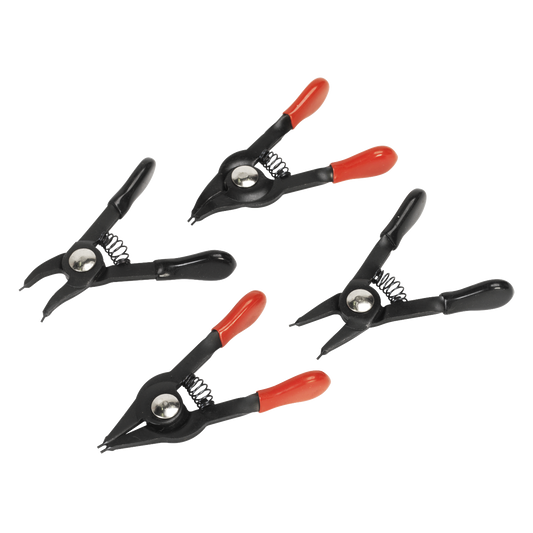 Sealey Mini Circlip Pliers Set Chrome Molybdenum Steel 4 Pcs For 10-22mm AK8449