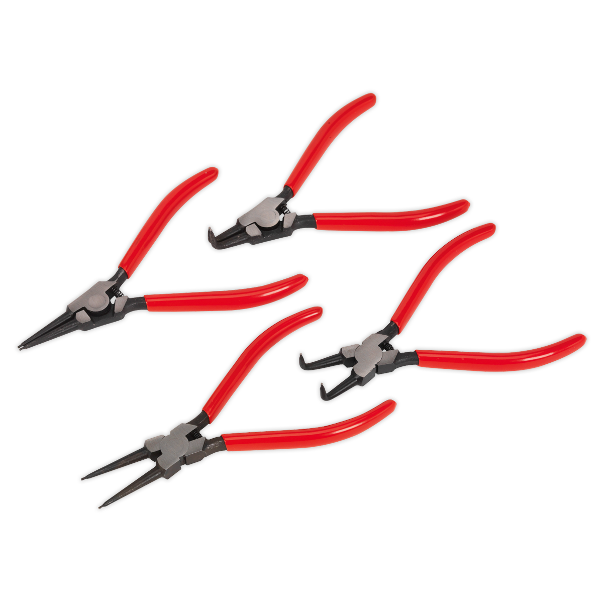 Sealey Circlip Pliers Set Hardened Chrome Vanadium Steel 4 Pieces 180mm AK8454