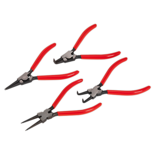Sealey Circlip Pliers Set Hardened Chrome Vanadium Steel 4 Pieces 180mm AK8454