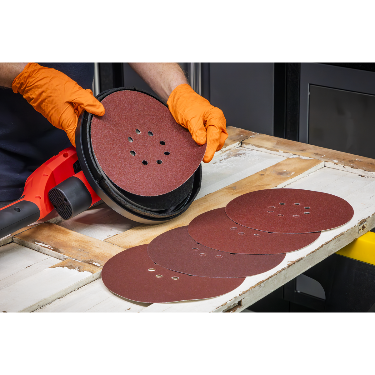 Sealey Hook-&-Loop Sanding Disc Set Ø215-225mm Compatible Multipurpose SSD05