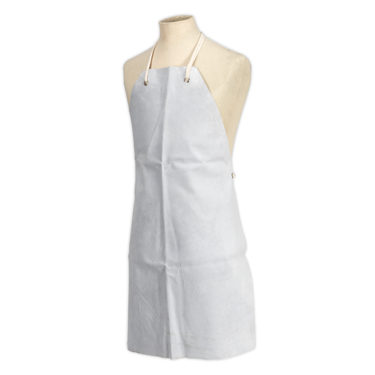 Sealey Comfortable Leather Welding Apron With Ties 600 x 900mm - White SSP/LWA