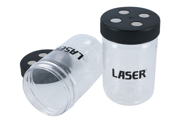 LASER 8854 Magnetic Plastic Storage Tubs 2 Pieces Clear Containers Magnetic Lids