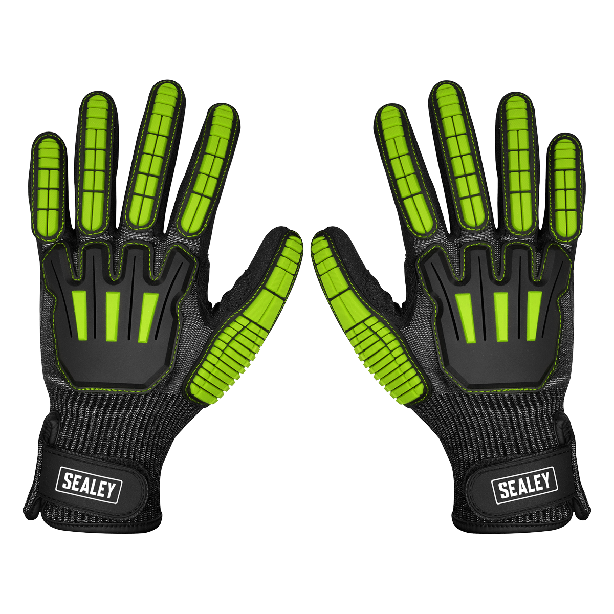 Sealey Cut & Impact Resistant Gloves Hook & Loop Wrist Strap Large SSP39L