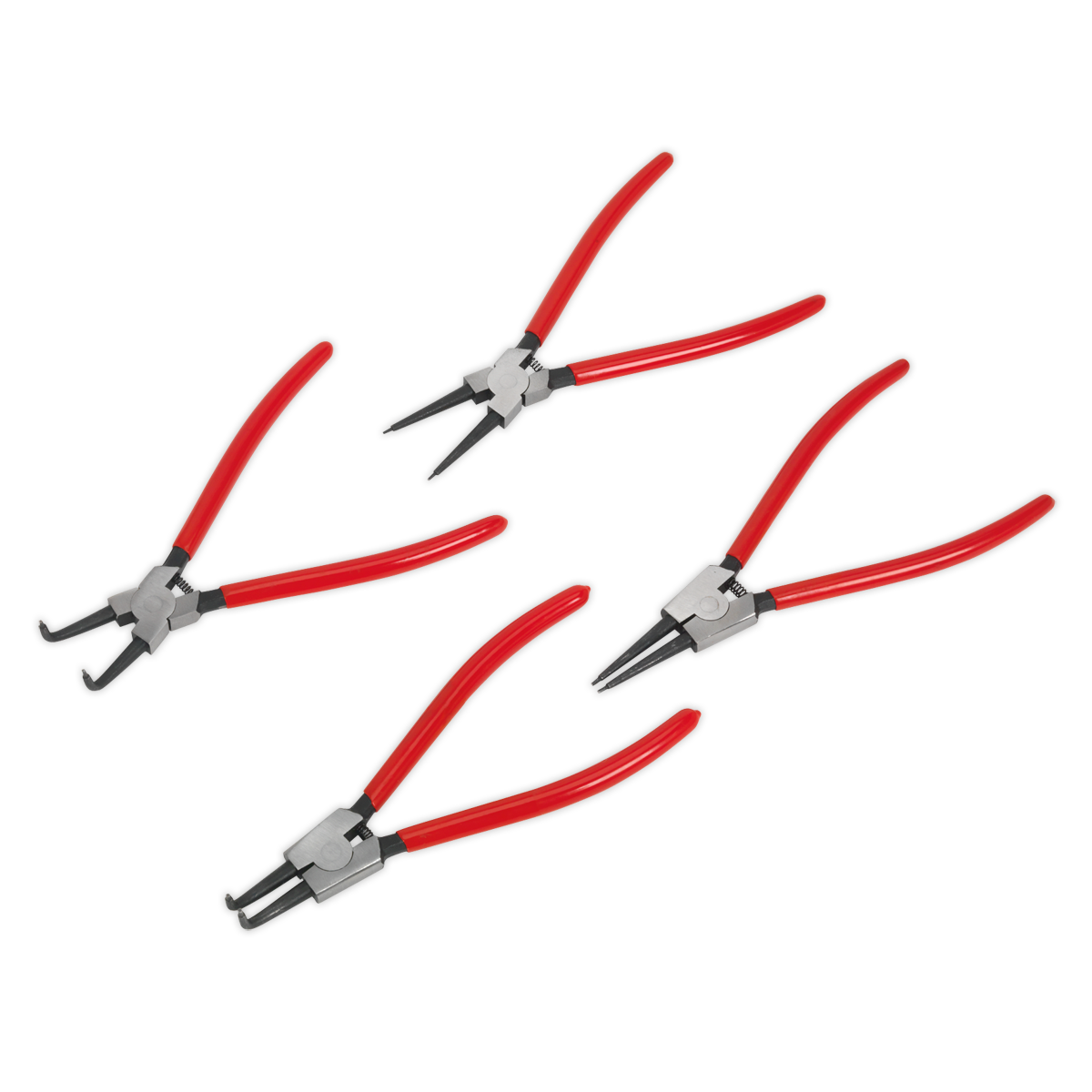 Sealey Internal/External Circlip Pliers Set 230mm 4pc 40-90mm Capacity AK8456