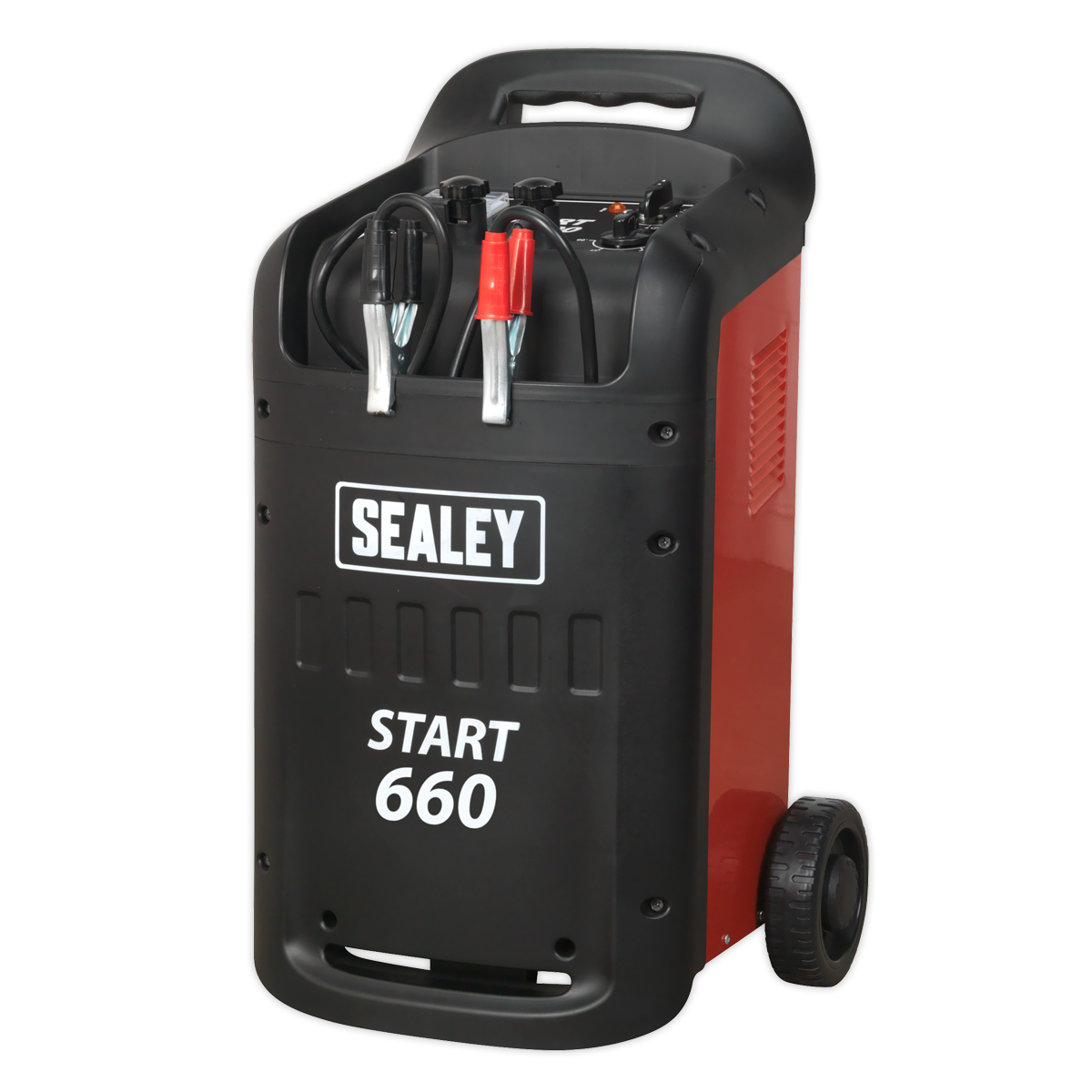 Sealey 230V 12V 24V Heavy Duty Starter/Charger With Wheels 660/100Amp START660