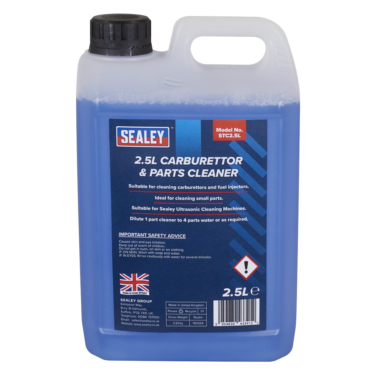 Sealey Carburettor & Parts Cleaner 2.5L For Carburettors Fuel Injectors STC2.5L