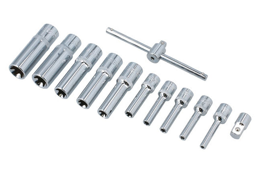 LASER 8867 Deep E-Socket Set 12pc 1/4" & 3/8" Drive Chrome Vanadium E-Profile