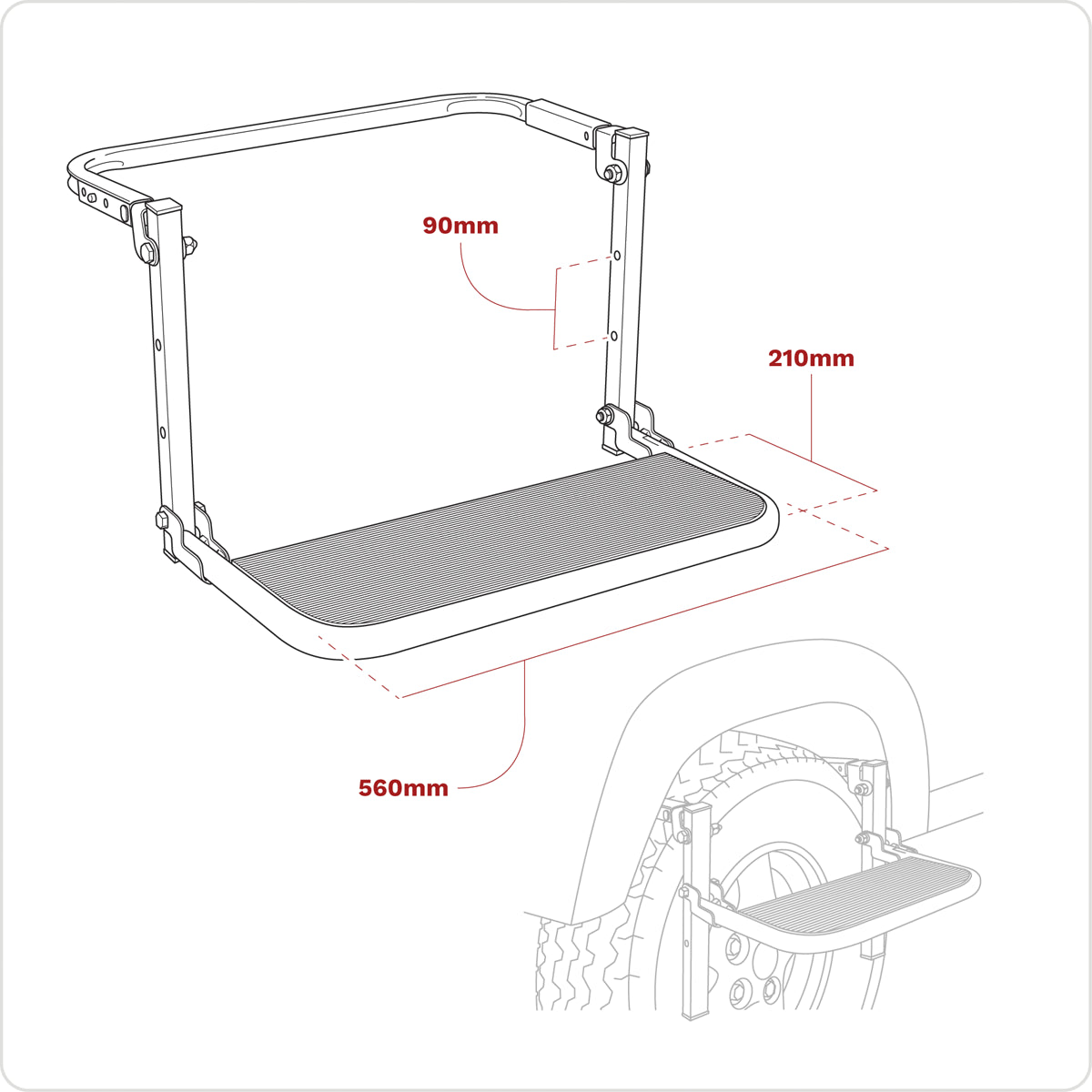 Sealey Folding Wheel Step With Rubber Topped Platform Height-Adjustable STS01