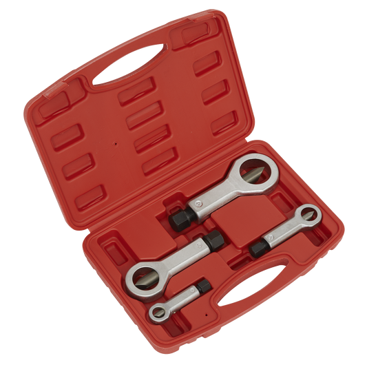 Sealey Nut Splitter Set Hardened Steel & Forged Grips 4 Pieces Storage Box AK85