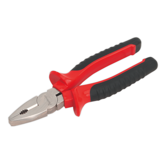 Sealey Combination Pliers 190mm Chrome Vanadium Steel Gripping Red/Black AK8503