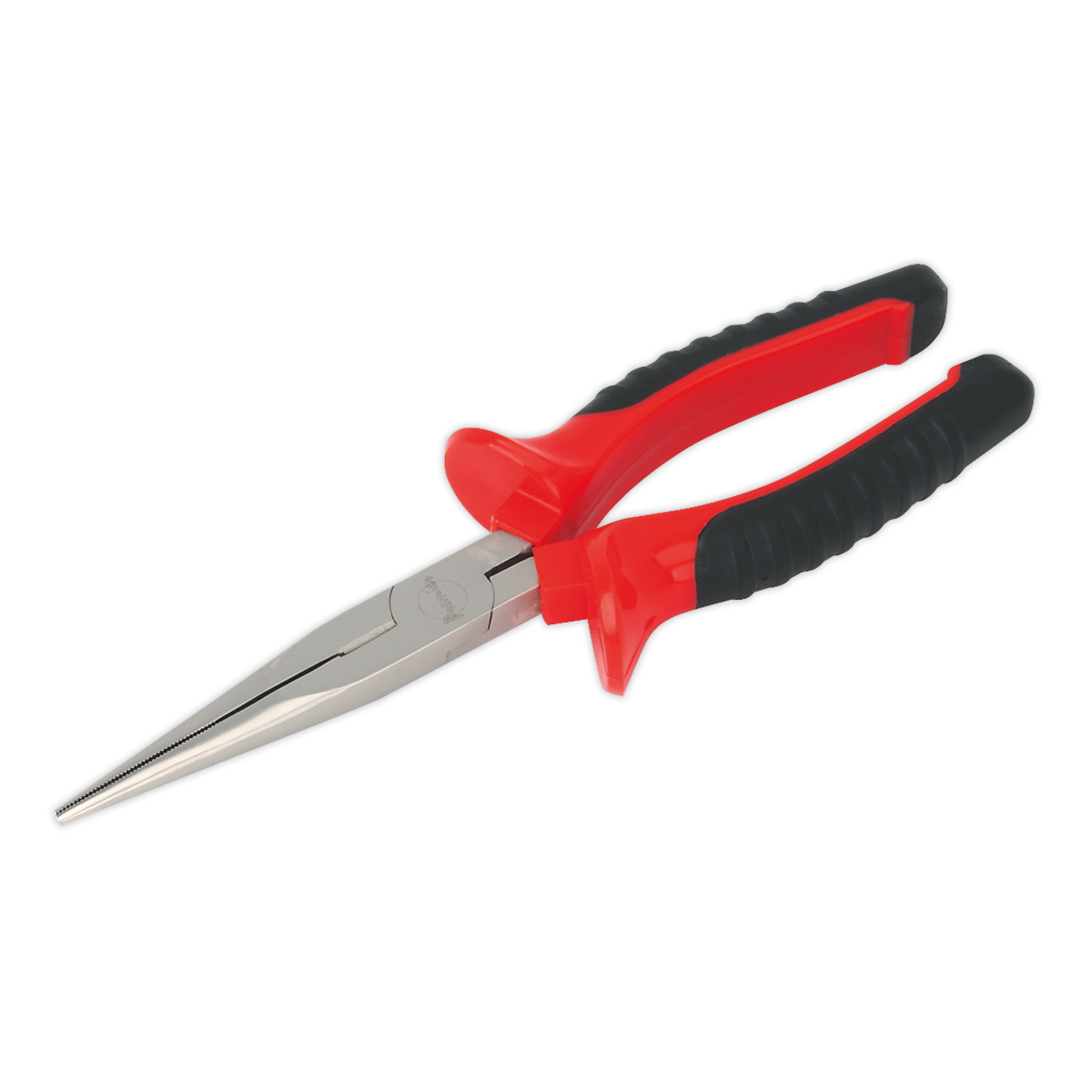 Sealey Long Nose Pliers 215mm Serrated Jaws & Hardened Cutters Hand Tool AK8508