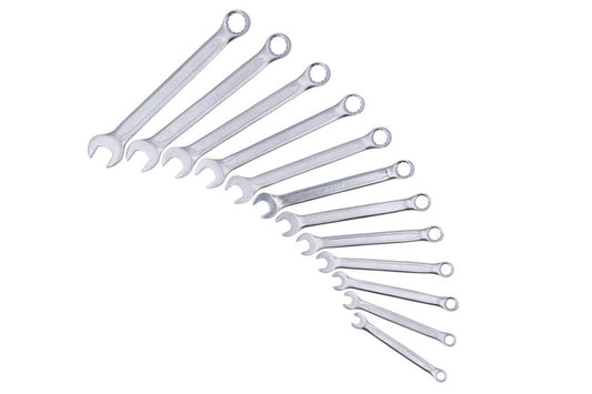 LASER 8886 Ring/Open Ended Spanner Set Chrome Vanadium Steel 12-Point Hexagon
