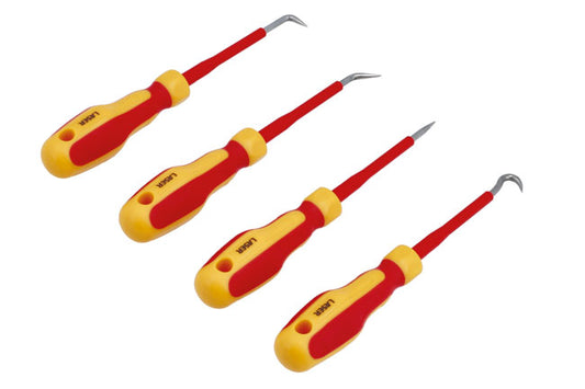 LASER 8888 Insulated Mini Hook & Pick Set 4pc Stainless Steel 145mm IEC60900