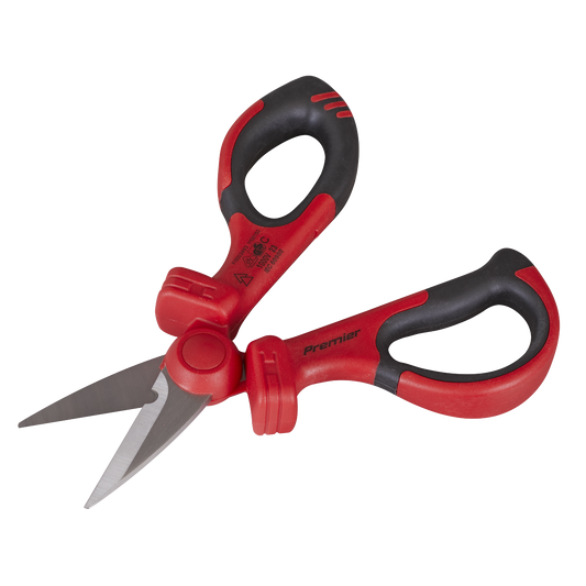 Premier Insulated Scissors VDE Approved Durable Stainless Steel Soft Grip AK8526