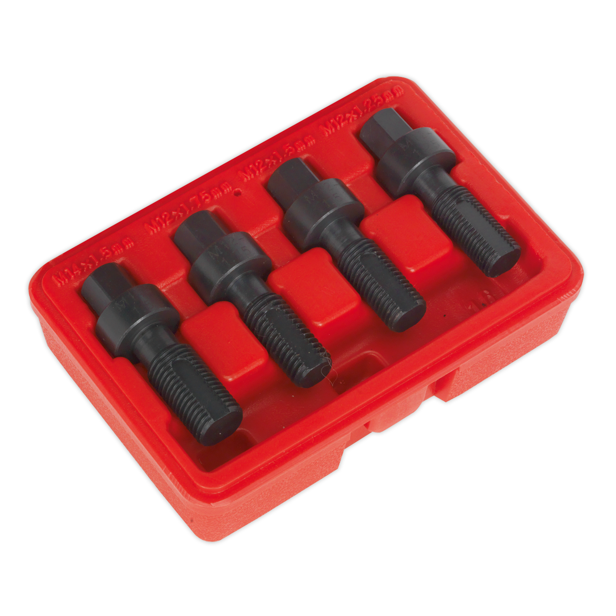 Sealey Wheel Bolt Thread Chasers M12 & M14 + Case For 12mm Socket Spanner SX205
