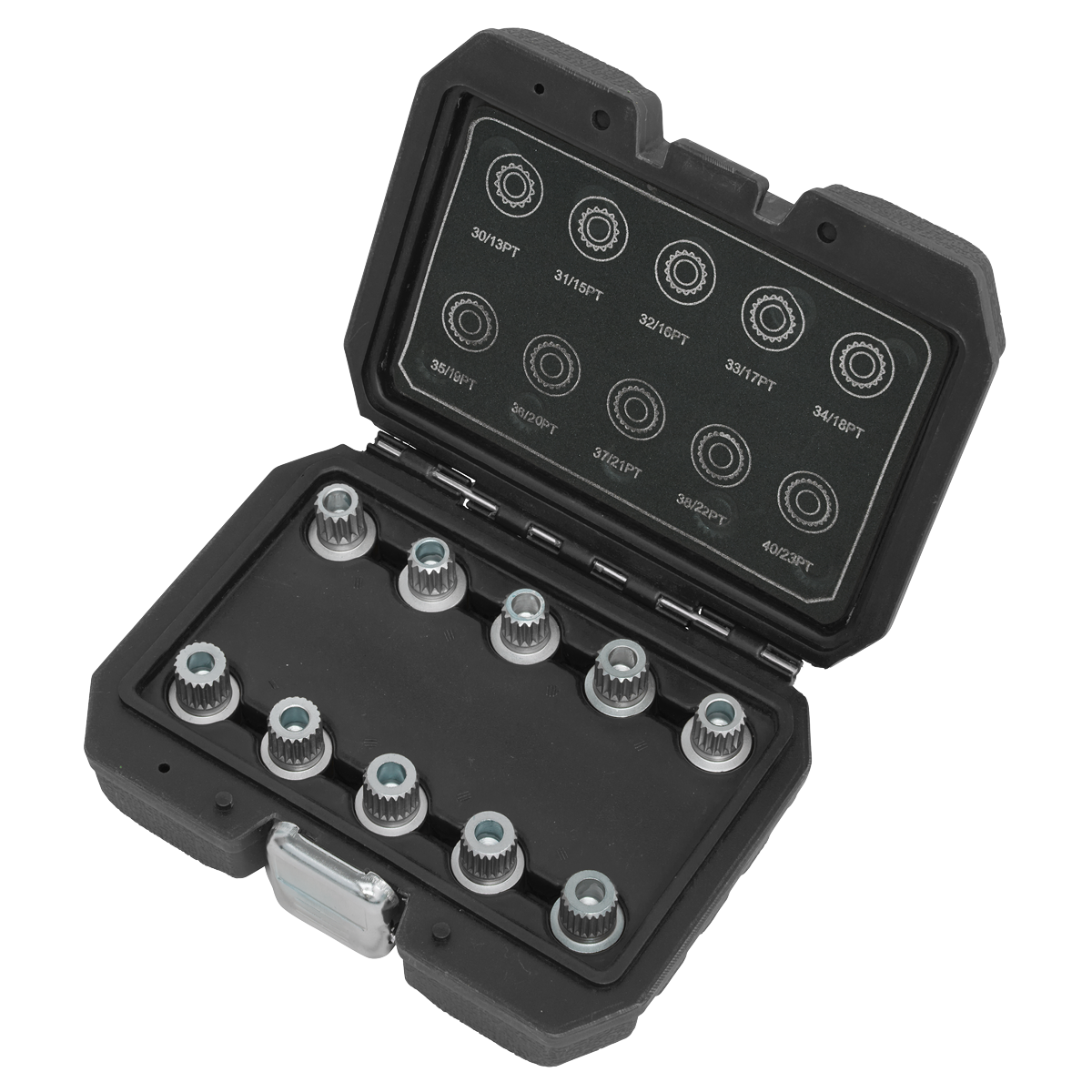 Sealey BMW/MINI Locking Wheel Nut Key Set 17mm Hex 10 Pieces Silver SX208