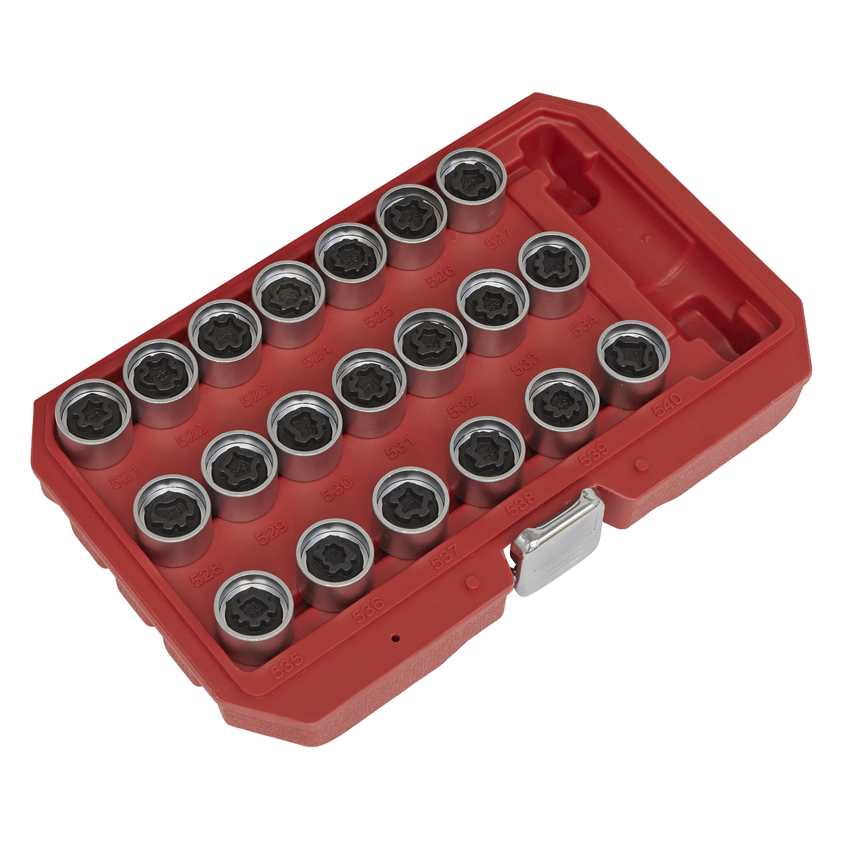 Sealey Locking Wheel Nut Key Set 20 Pieces Fits VAG Vehicles Silver SX219
