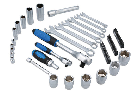 LASER 8897 104-Piece Mechanics Tool Kit Chrome Vanadium Steel In Blow Mould Case