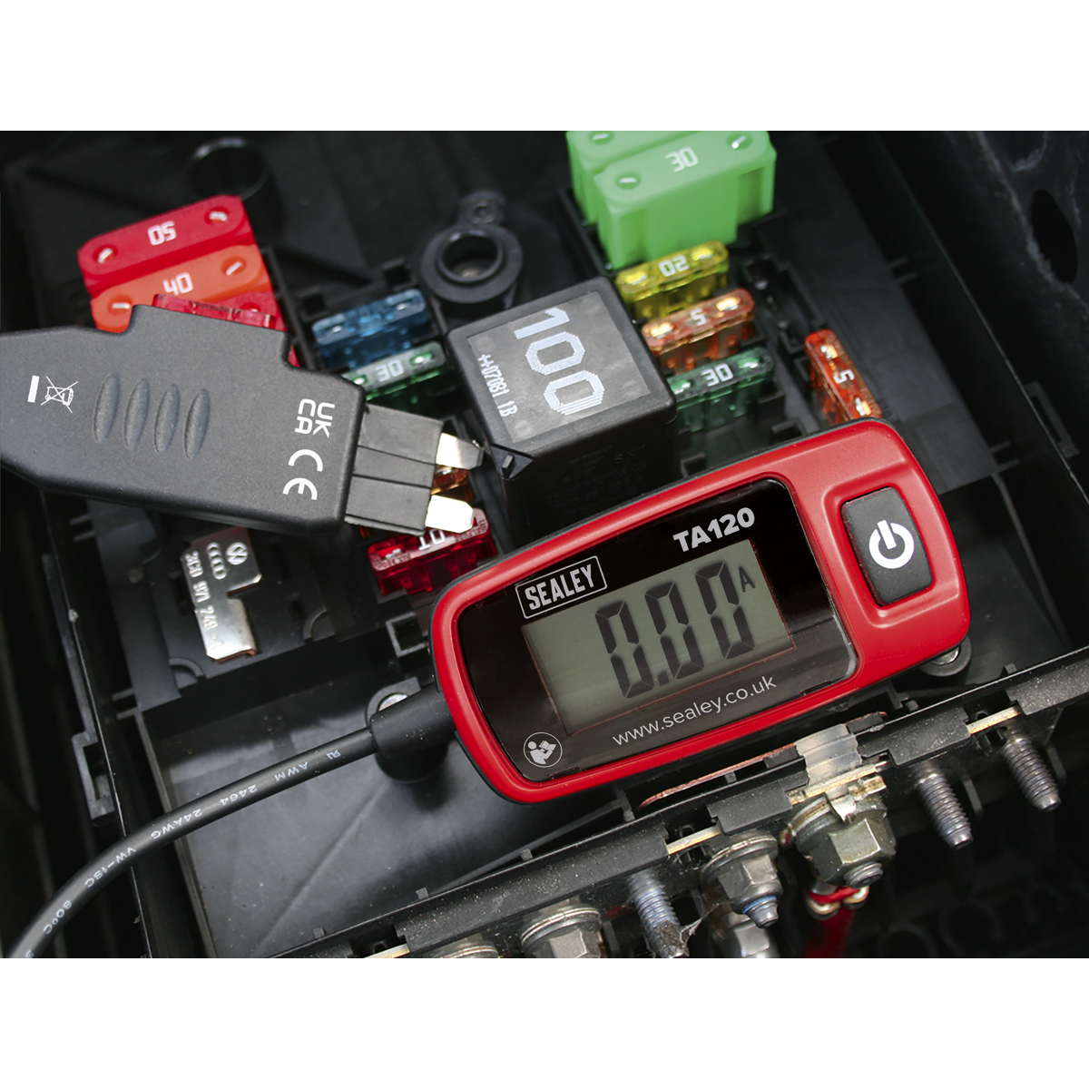 Sealey 20A Automotive Current Tester LCD Display - Standard Fuse Blade TA120