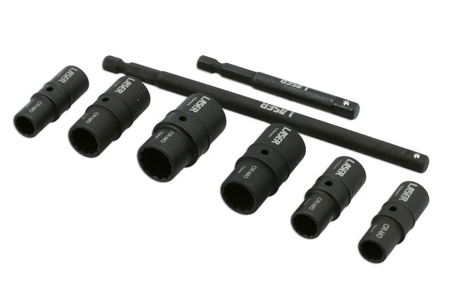 LASER 8905 Socket Wrench Set Chrome-Molybdenum Steel 1/4" Drive Double Hexagon