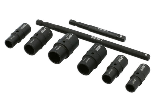 LASER 8905 Socket Wrench Set Chrome-Molybdenum Steel 1/4" Drive Double Hexagon