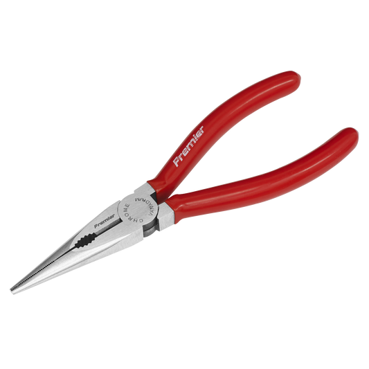 Sealey Long Nose Pliers 170mm Drop-Forged Chrome Vanadium Steel Red AK8562