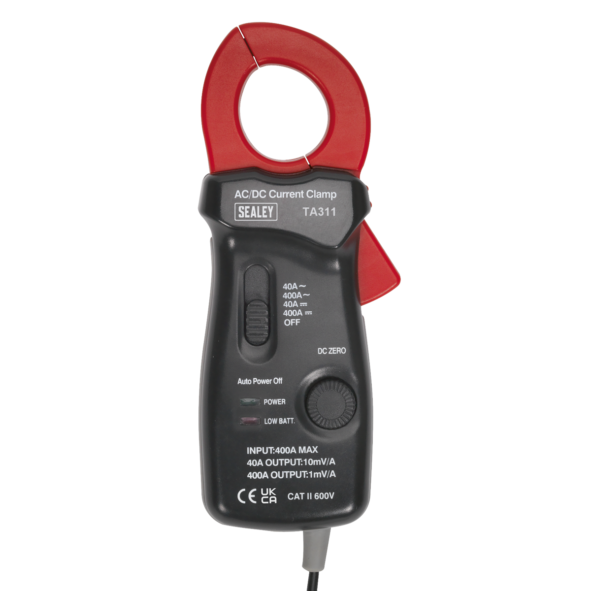 Sealey 40A/400A AC/DC Current Clamp Supplied In Storage Pouch - 28mm TA311