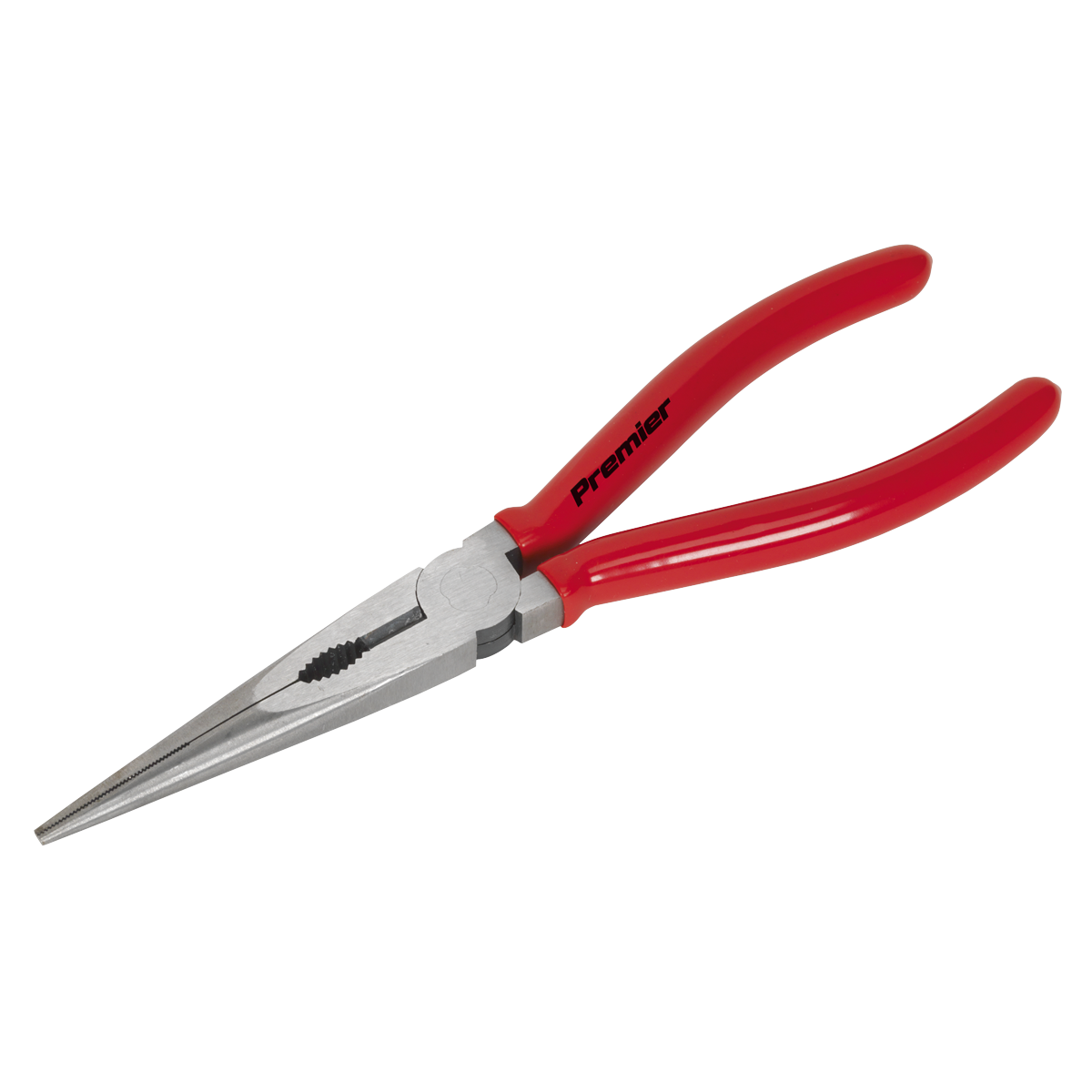 Sealey Long Nose Pliers 200mm Drop-Forged Chrome Vanadium Steel Red AK8563