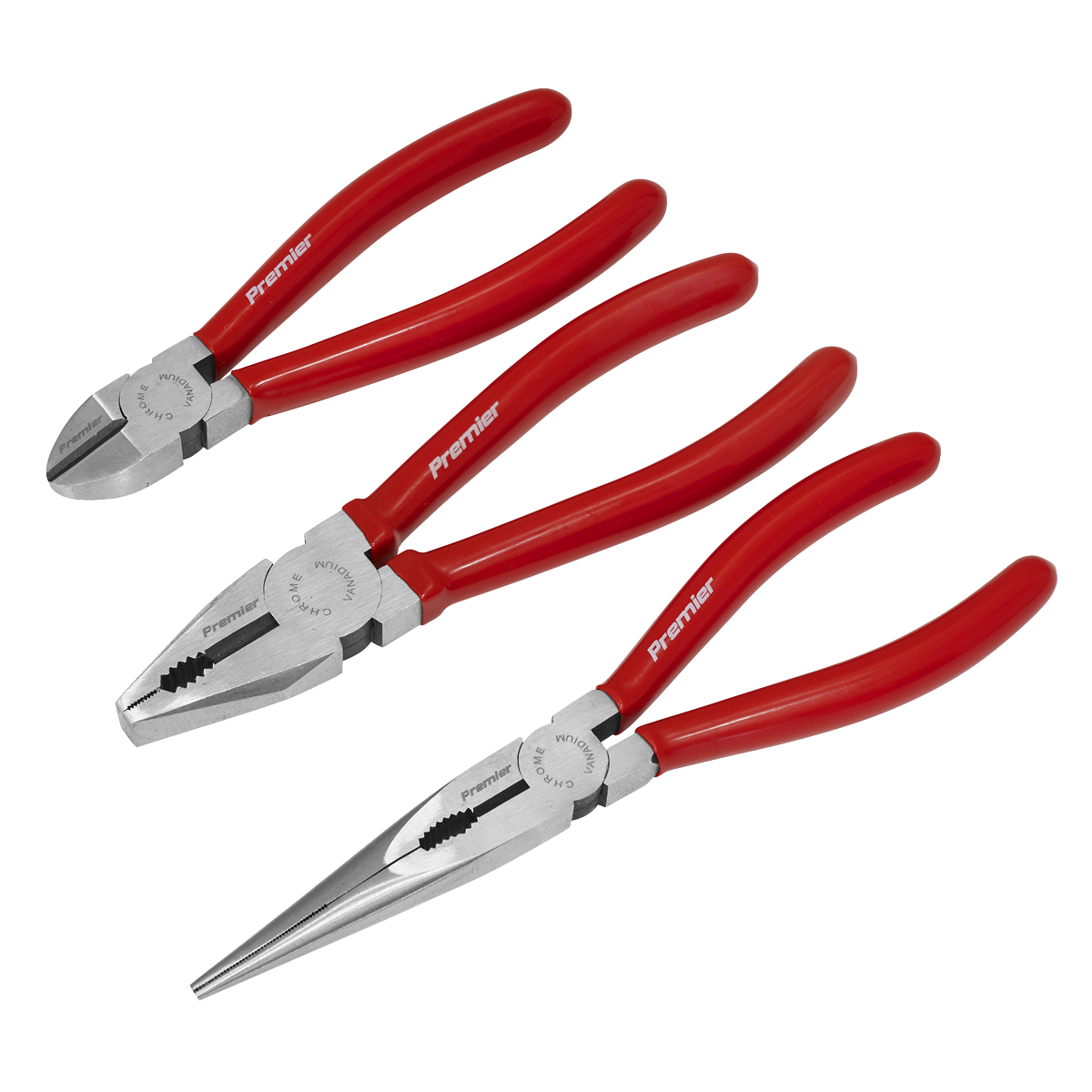Sealey Pliers Set Chrome Vanadium Steel Fully Polished Finish 3pc AK8564
