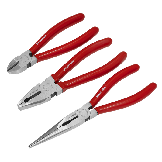 Sealey Pliers Set Chrome Vanadium Steel Fully Polished Finish 3pc AK8564