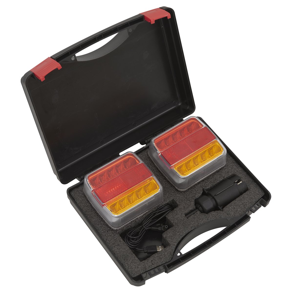 Sealey Wireless LED Trailer Tail Light Lamp Set 7-Pin EU Plug 2 Pieces TB18LEDW