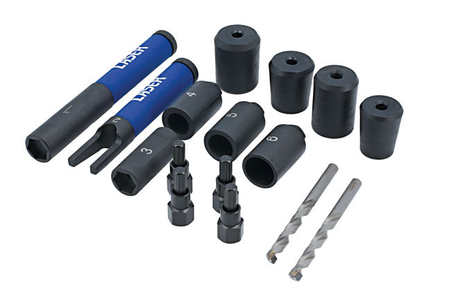 LASER 8912 Locking Wheel Nut Removal Kit Lug Driller Extraction Tool Set