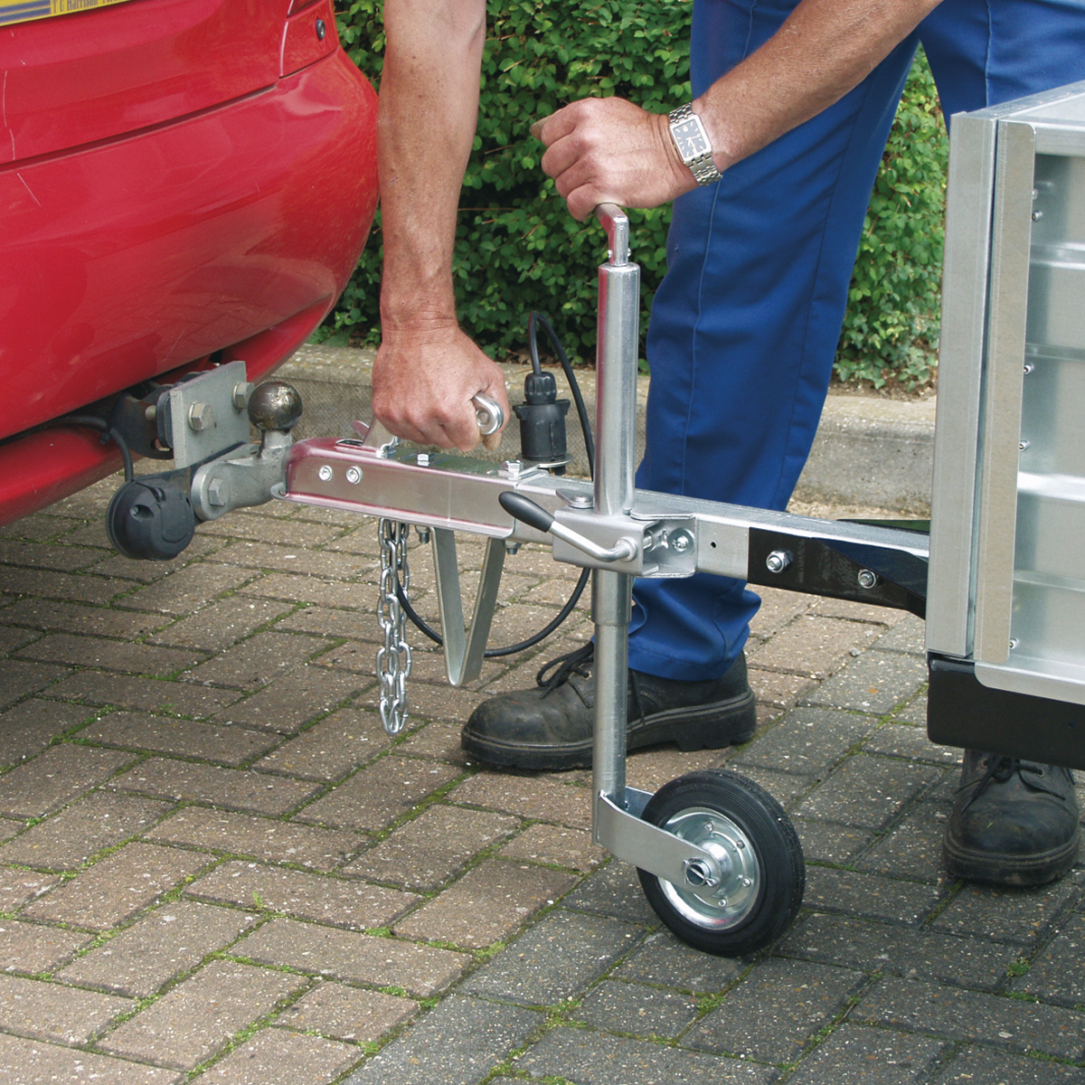 Sealey Jockey Wheel & Clamp 48mm Zinc Plated 260mm Pneumatic Wheel TB372