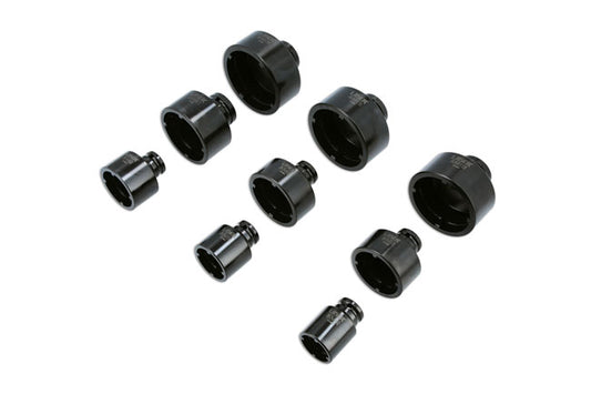 LASER 8913 Internal KM Lock Nut Socket Set 9pc 1/2" & 3/4" Dr Chrome Molybdenum