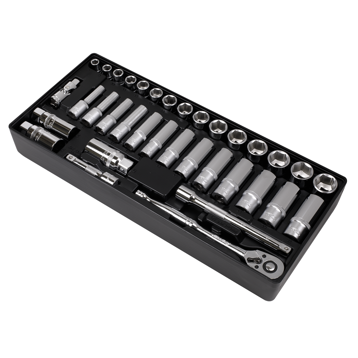 Sealey Tool Tray With Socket Set 35pc 3/8" Square Drive 176.5 x 397 x 55mm TBT20